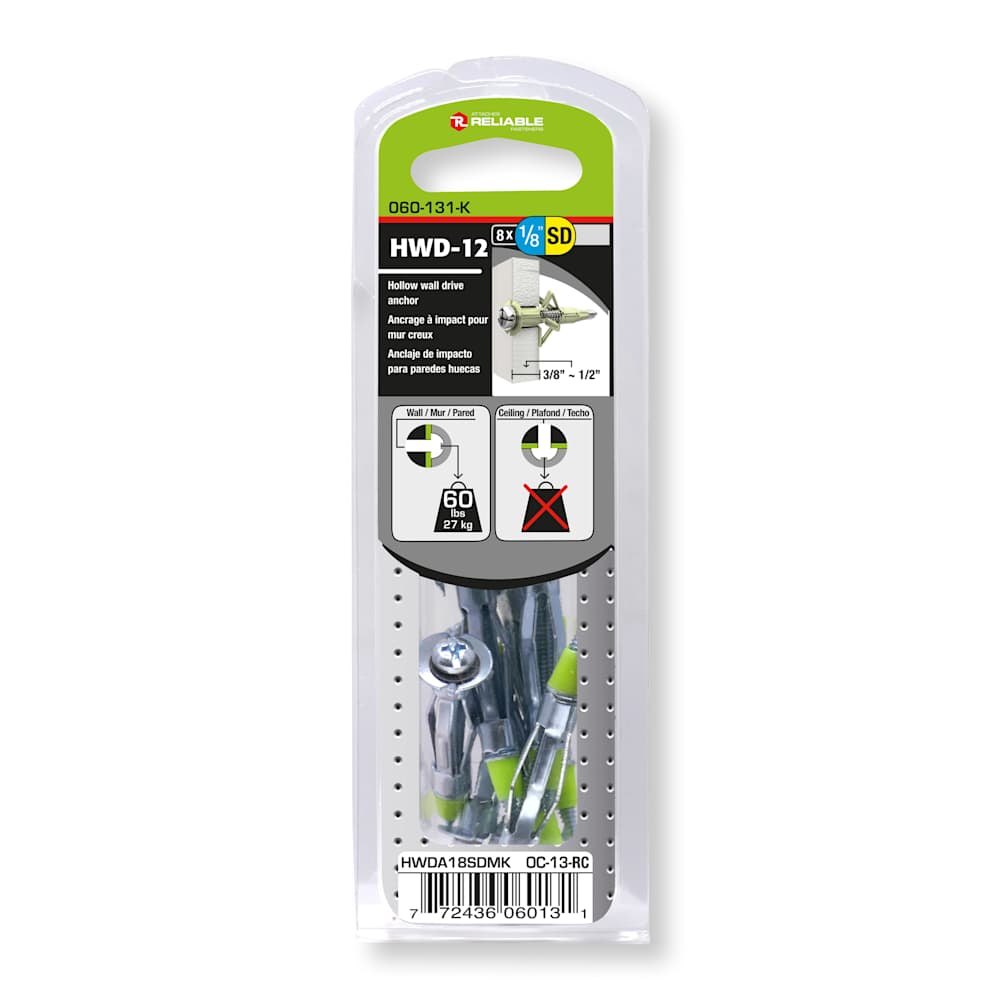 Ancrages à impact pour gypse 1/8SD Pqt/8