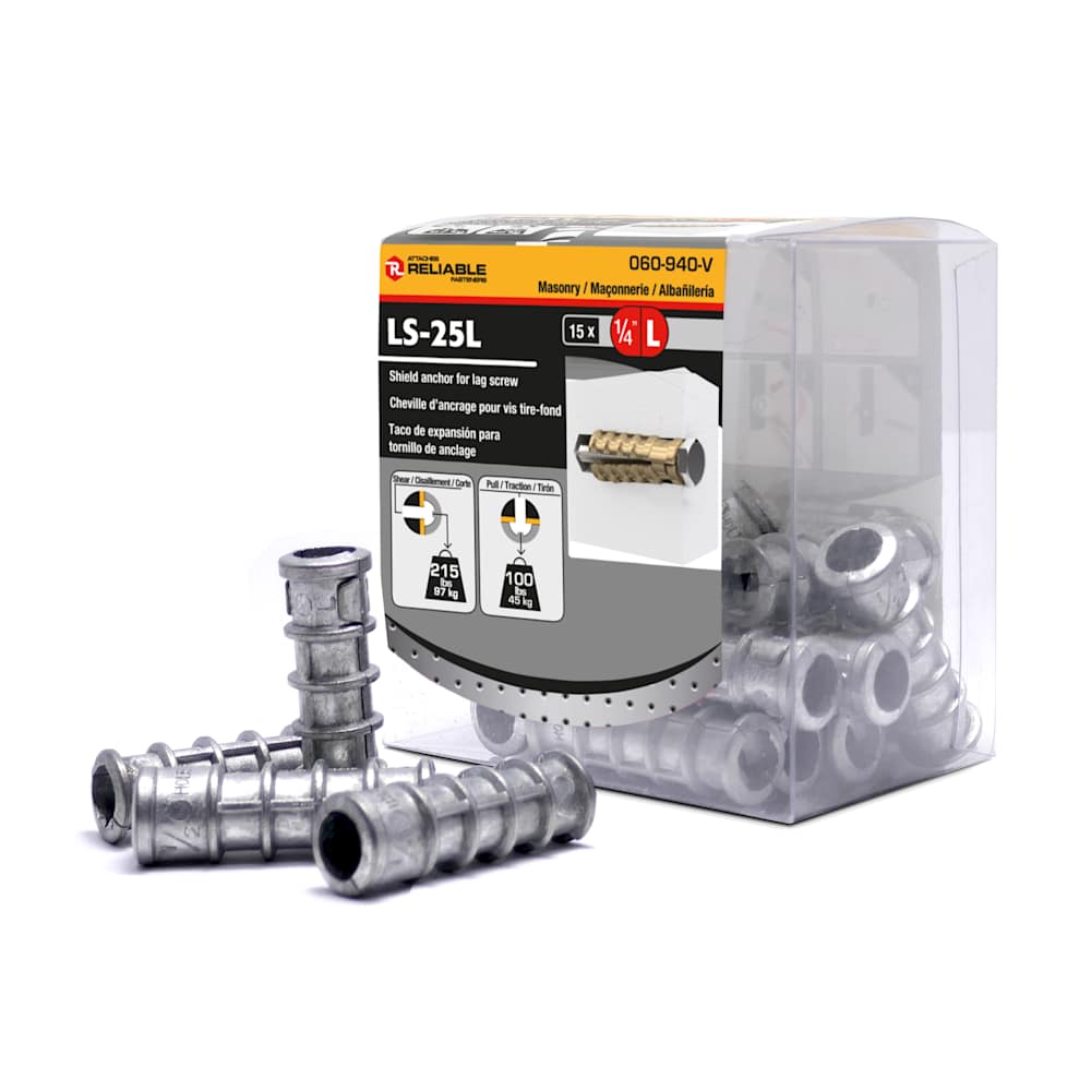 Chevilles d'ancrage pour boulon tire-fond 1/4L Pqt/15