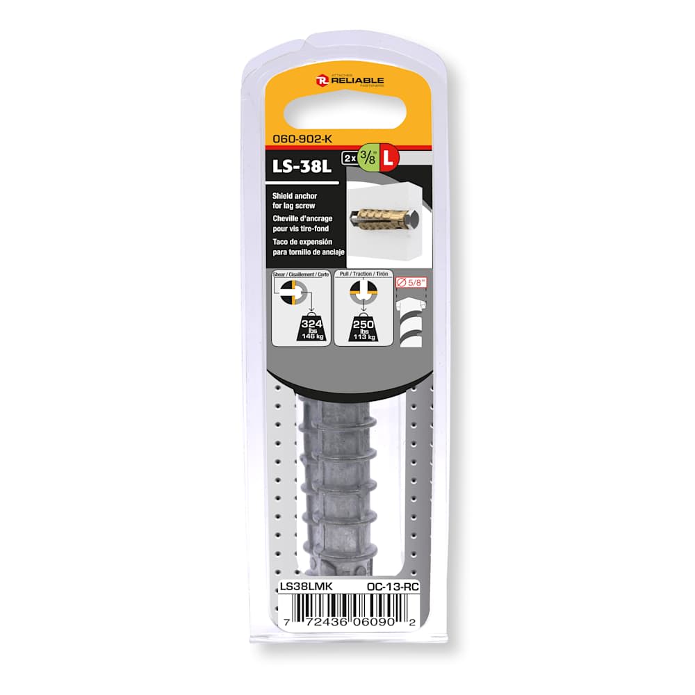 Lag Bolt Anchor Dowels 3/8L Pkg/2