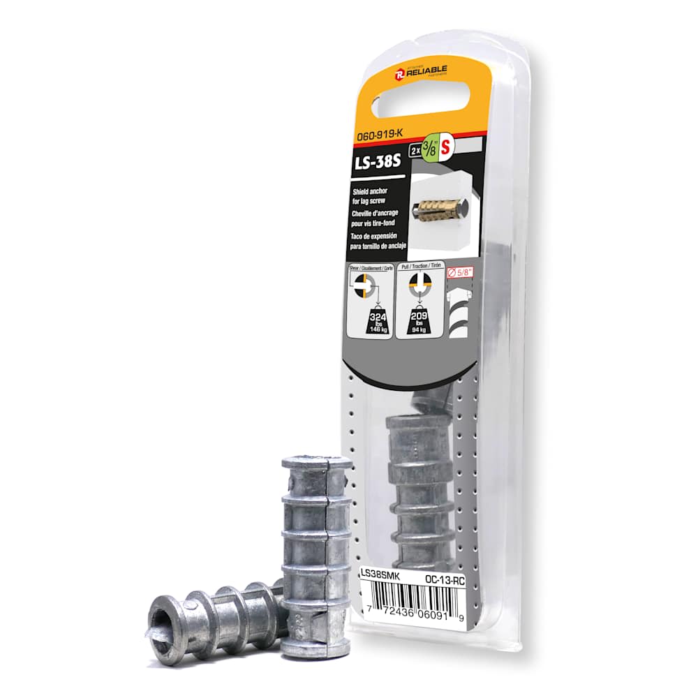 Chevilles d'ancrage pour boulon tire-fond 3/8S Pqt/2