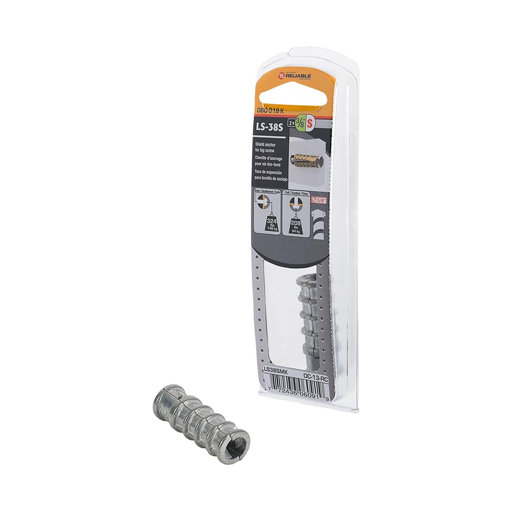 Chevilles d'ancrage pour boulon tire-fond 3/8S Pqt/2