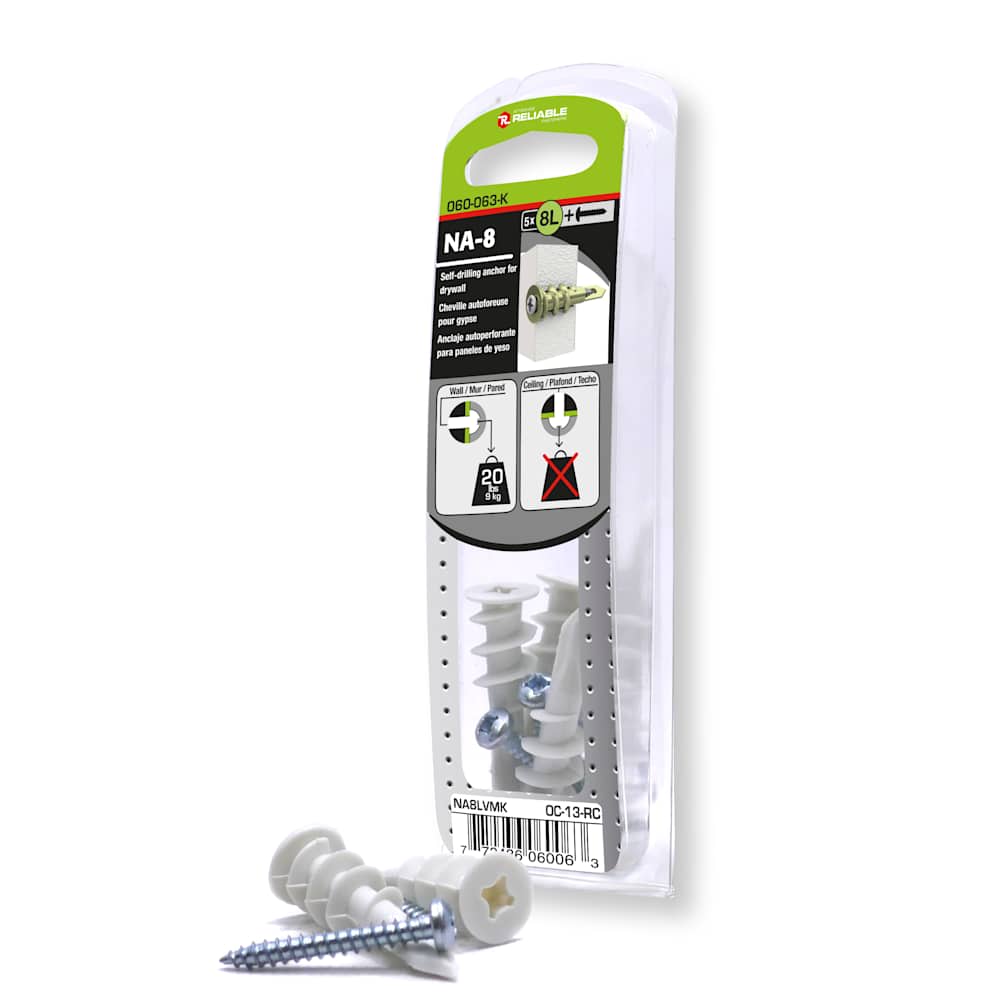 Chevilles d'ancrage en nylon n° 8L Pqt/5