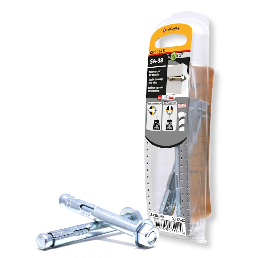 Concrete Expansion Sleeve Anchor 3/8 in. x 3 in. Pkg/2