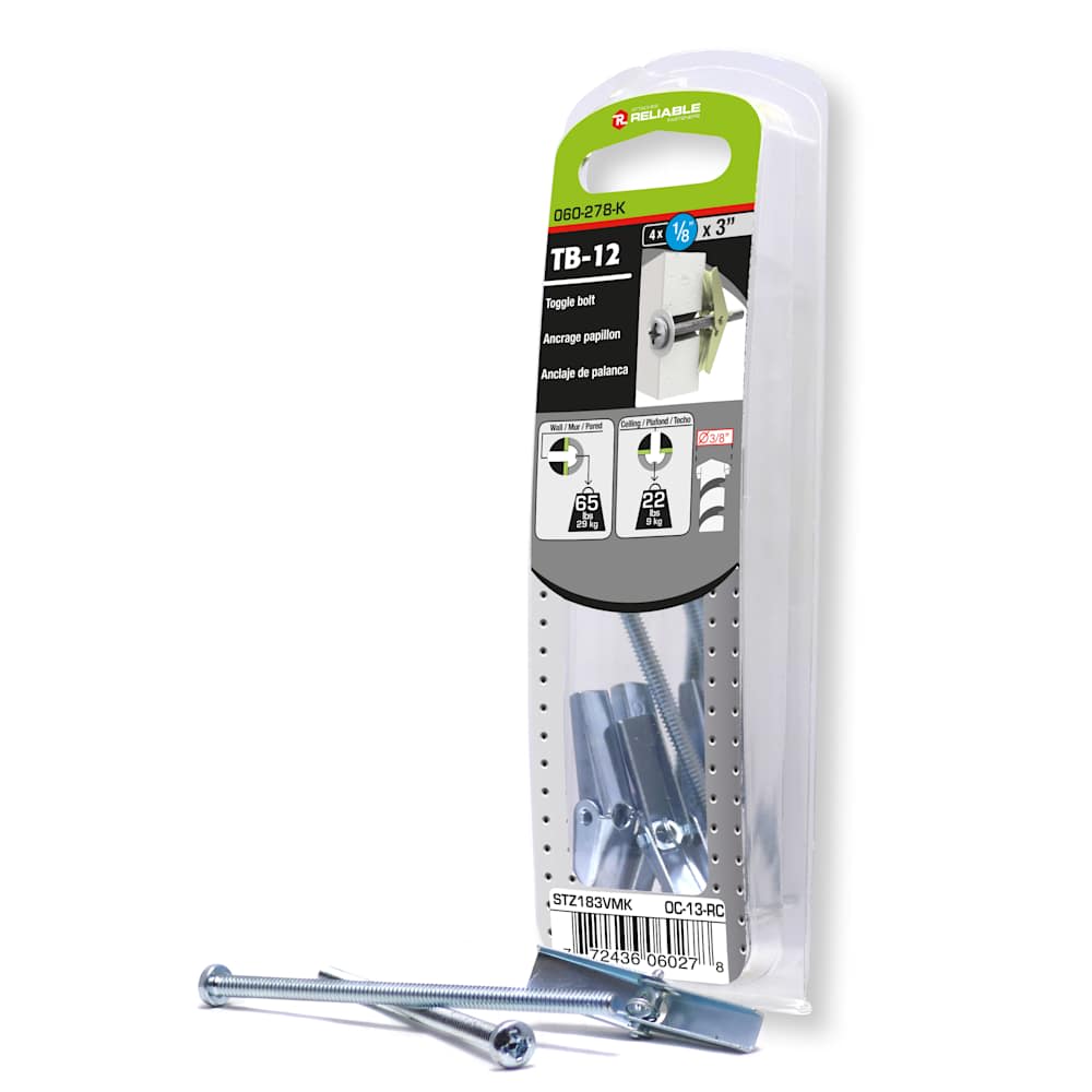 Ancrages papillon 1/8 po x 3 po Pqt/4