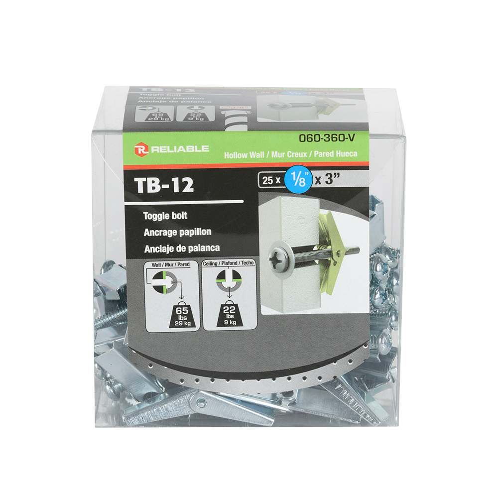 Toggle Bolts 1/8 in. x 3 in. Pkg/25