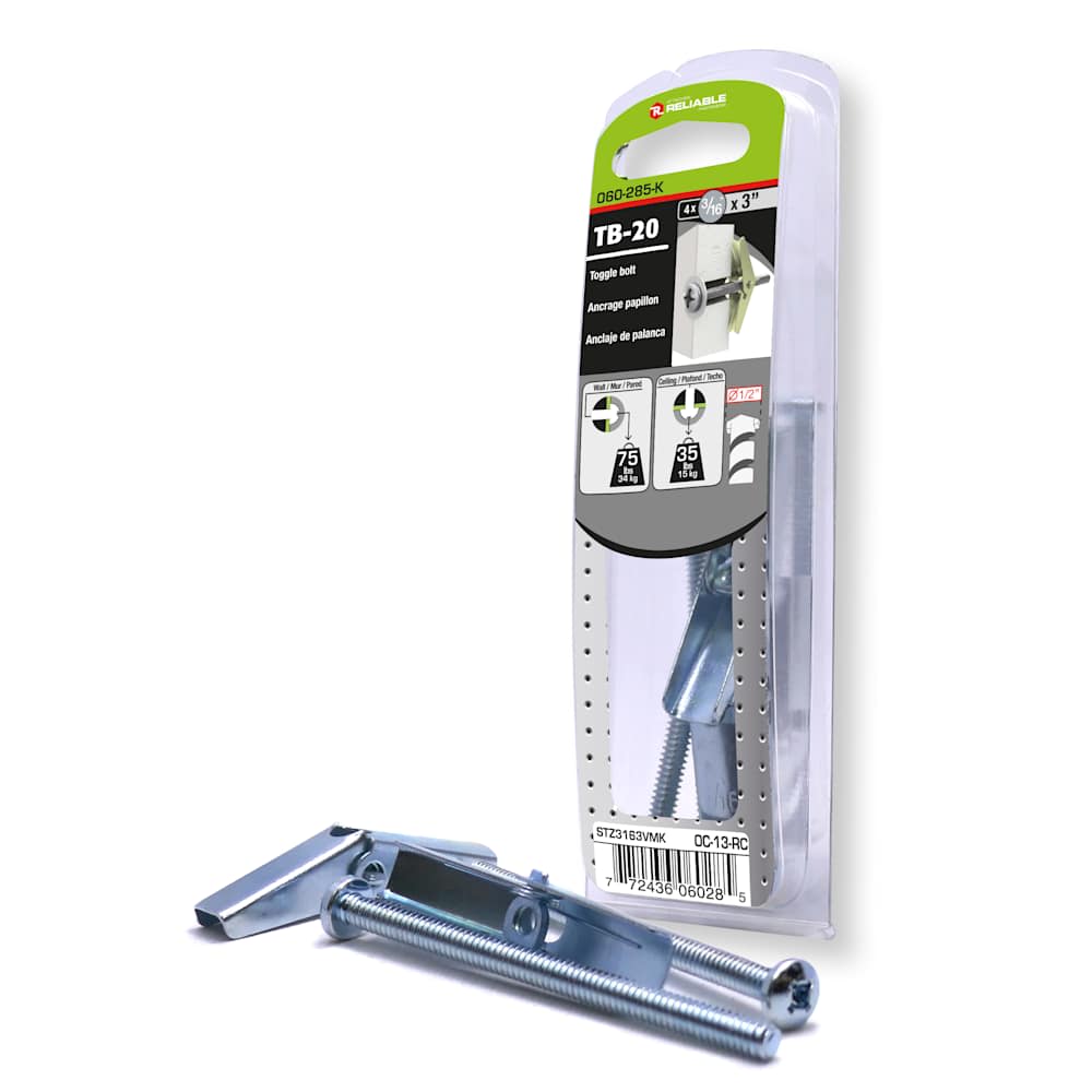 Toggle Bolts 3/16 in. x 3 in. Pkg/4