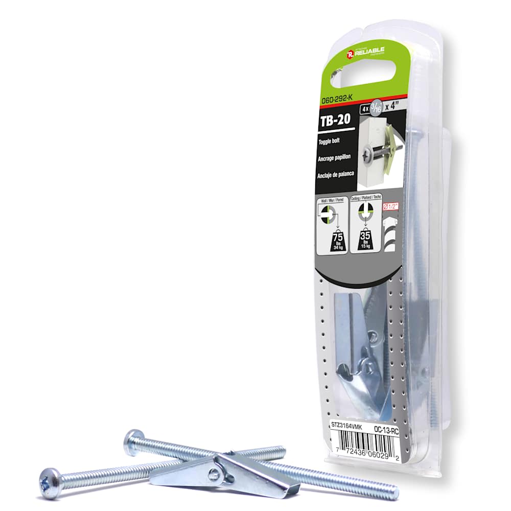 Toggle Bolts 3/16 in. x 4 in. Pkg/4