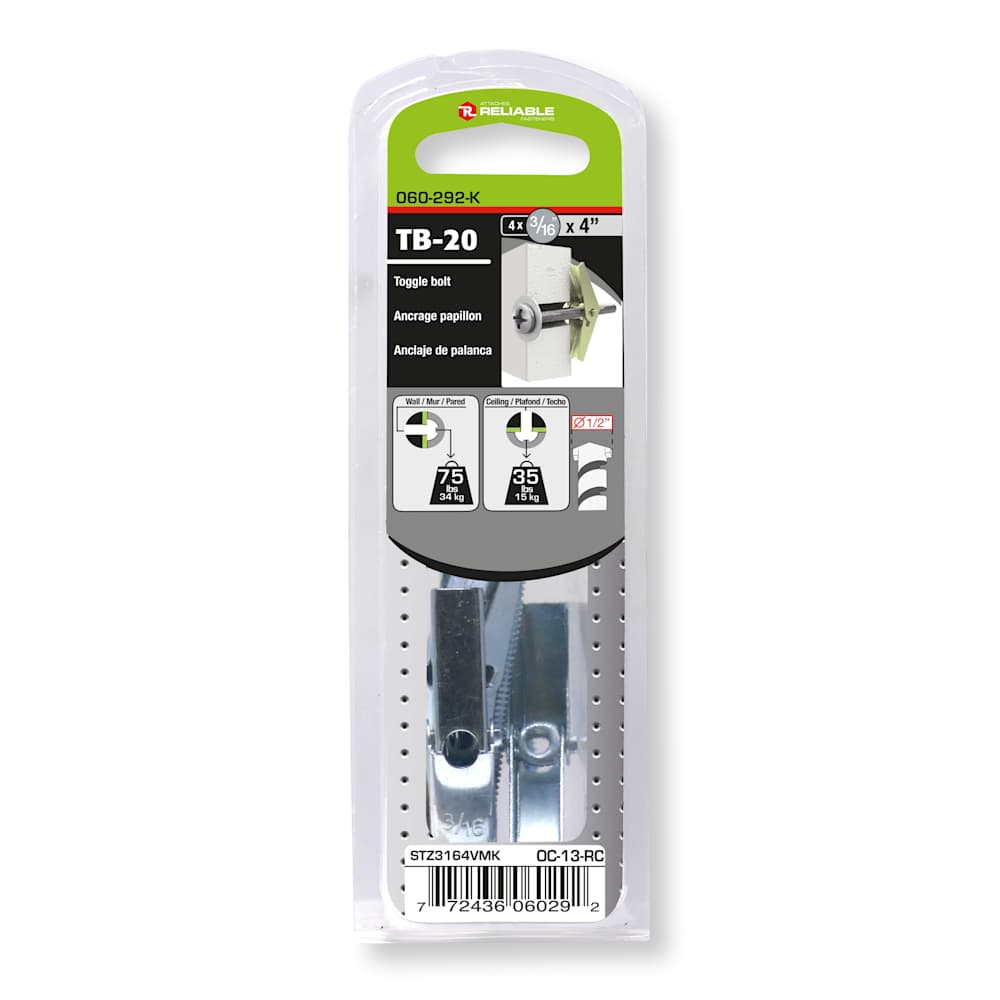 Toggle Bolts 3/16 in. x 4 in. Pkg/4