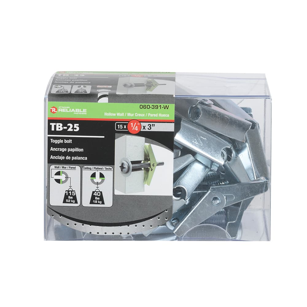 Toggle Bolts 1/4 in. x 3 in. Pkg/15