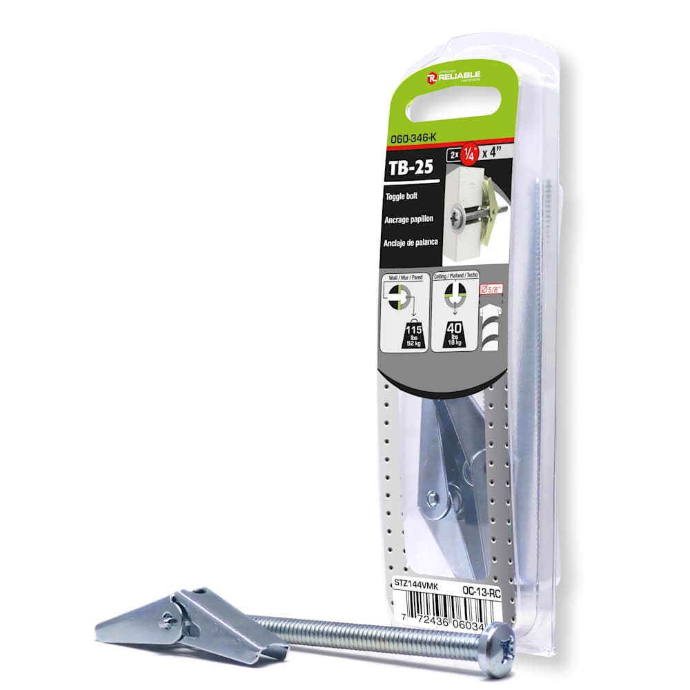 Ancrages papillon 1/4 po x 4 po Pqt/2