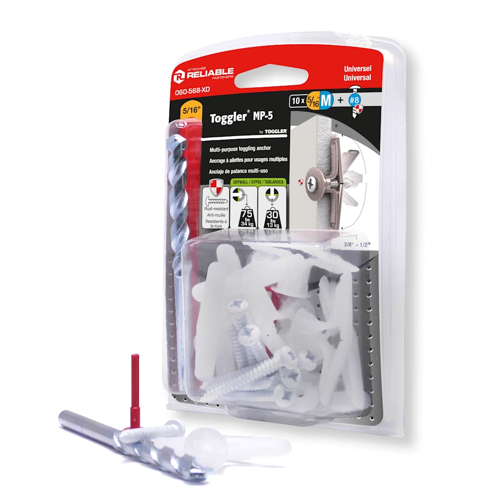 Multi-Purpose Toggling Anchors 1/2 in. Pkg/10