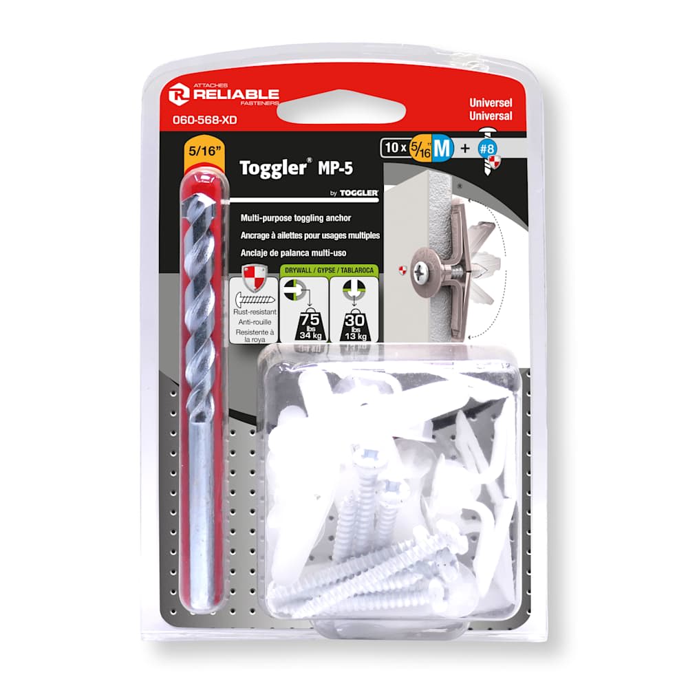 Multi-Purpose Toggling Anchors 1/2 in. Pkg/10