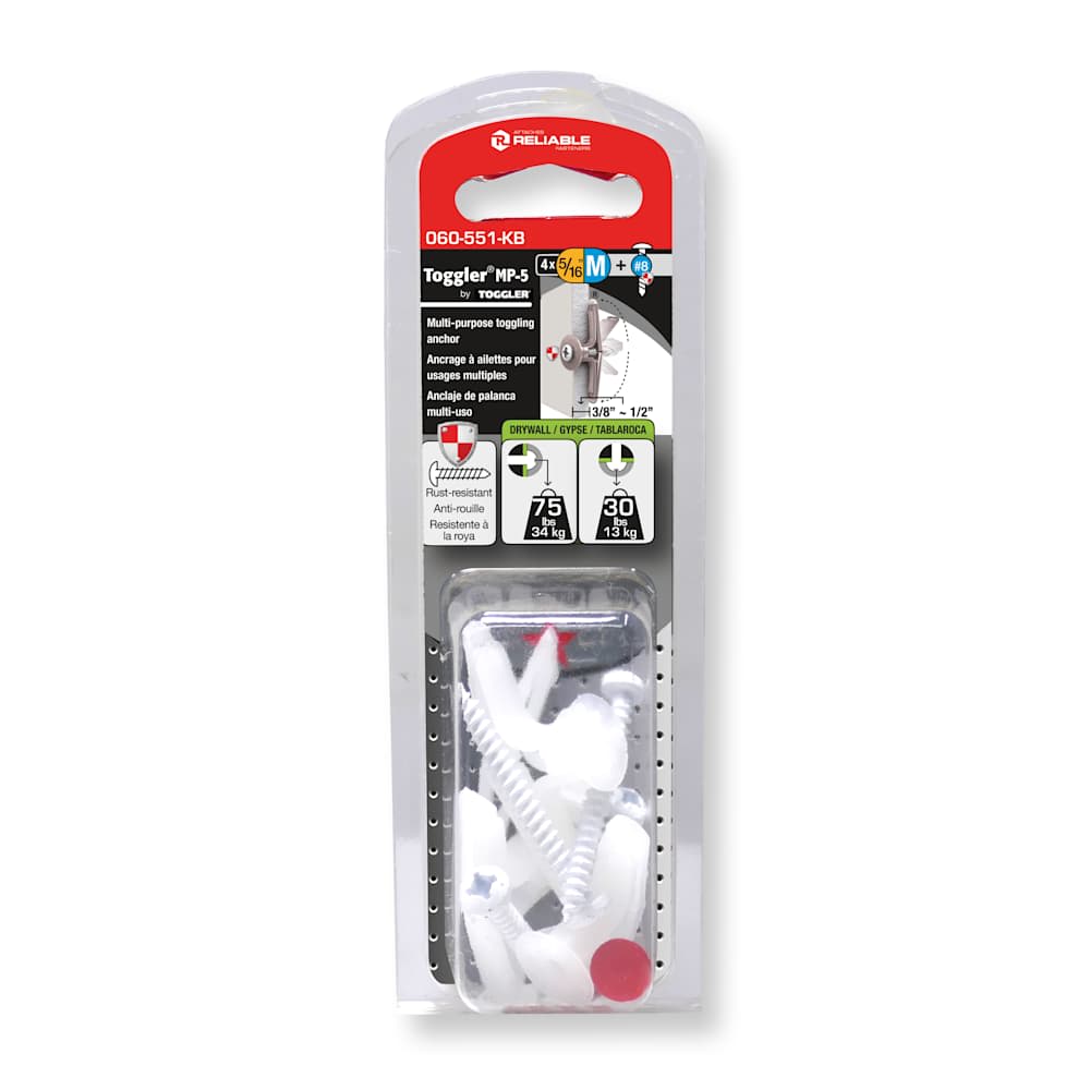 Ancrages à ailettes pour usages multiples 1/2 po Pqt/4