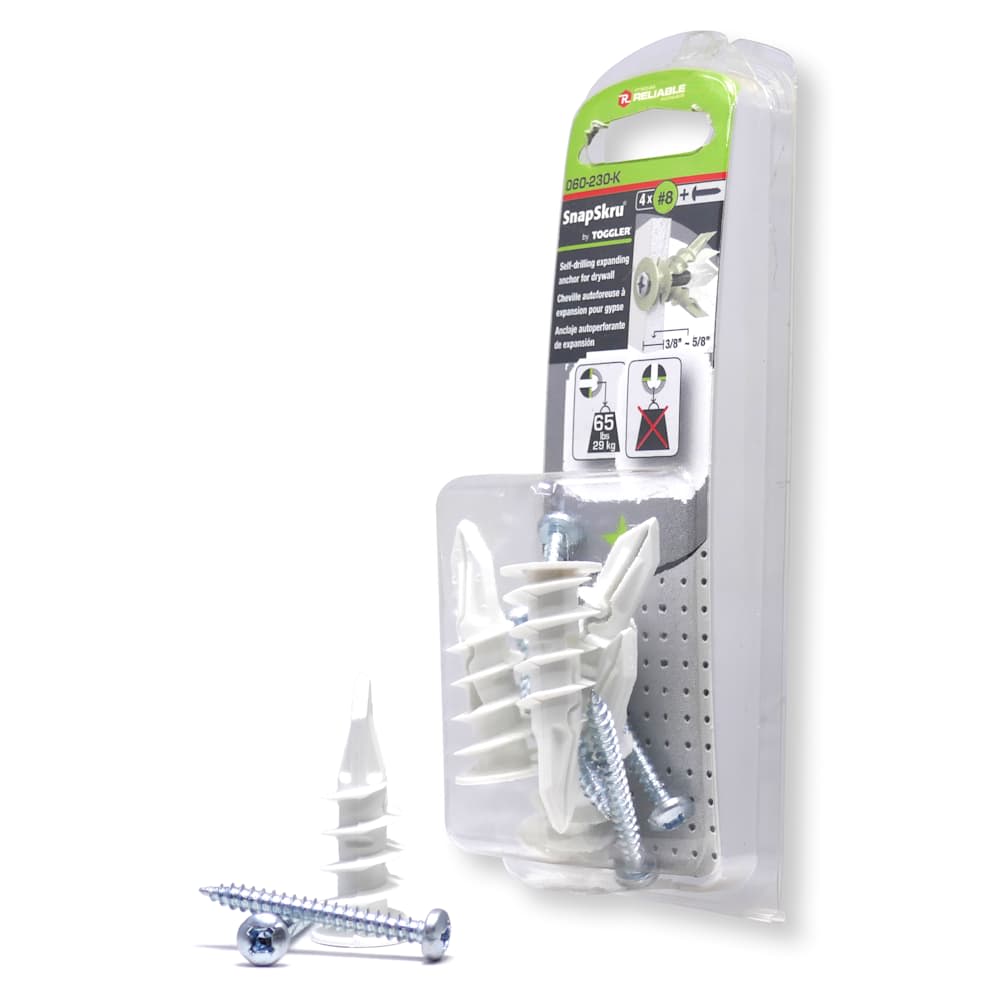 Chevilles d'ancrage pour gypse SnapSkru Pqt/4