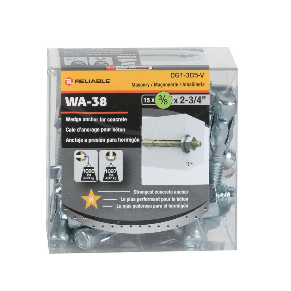 Ancrages pour béton 3/8 po x 2 3/4 Pqt/15