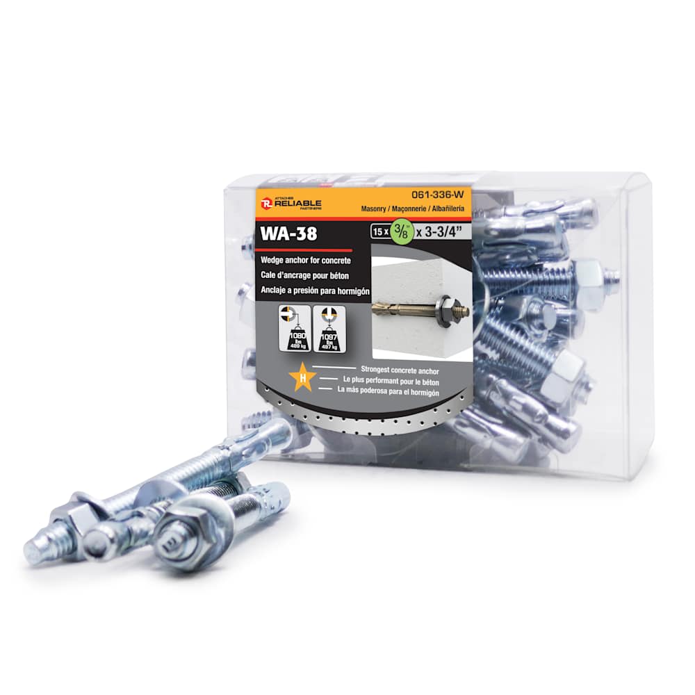Ancrages pour béton 3/8 po x 3&nbsp;3/4&nbsp;po&nbsp;Pqt/15