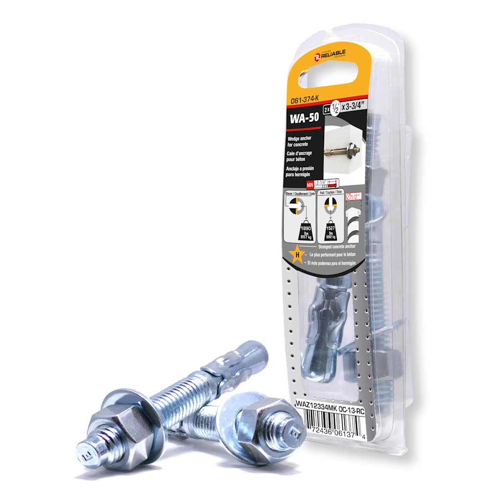 Concrete Anchors 1/2 in. x 3 3/4 in. Pkg/2