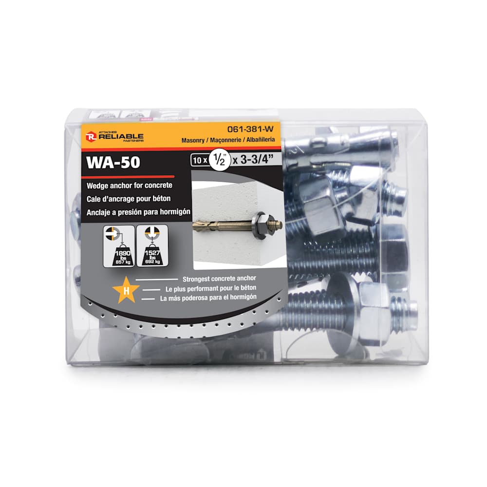 Concrete Anchors 1/2 in. x 3 3/4 in. Pkg/10