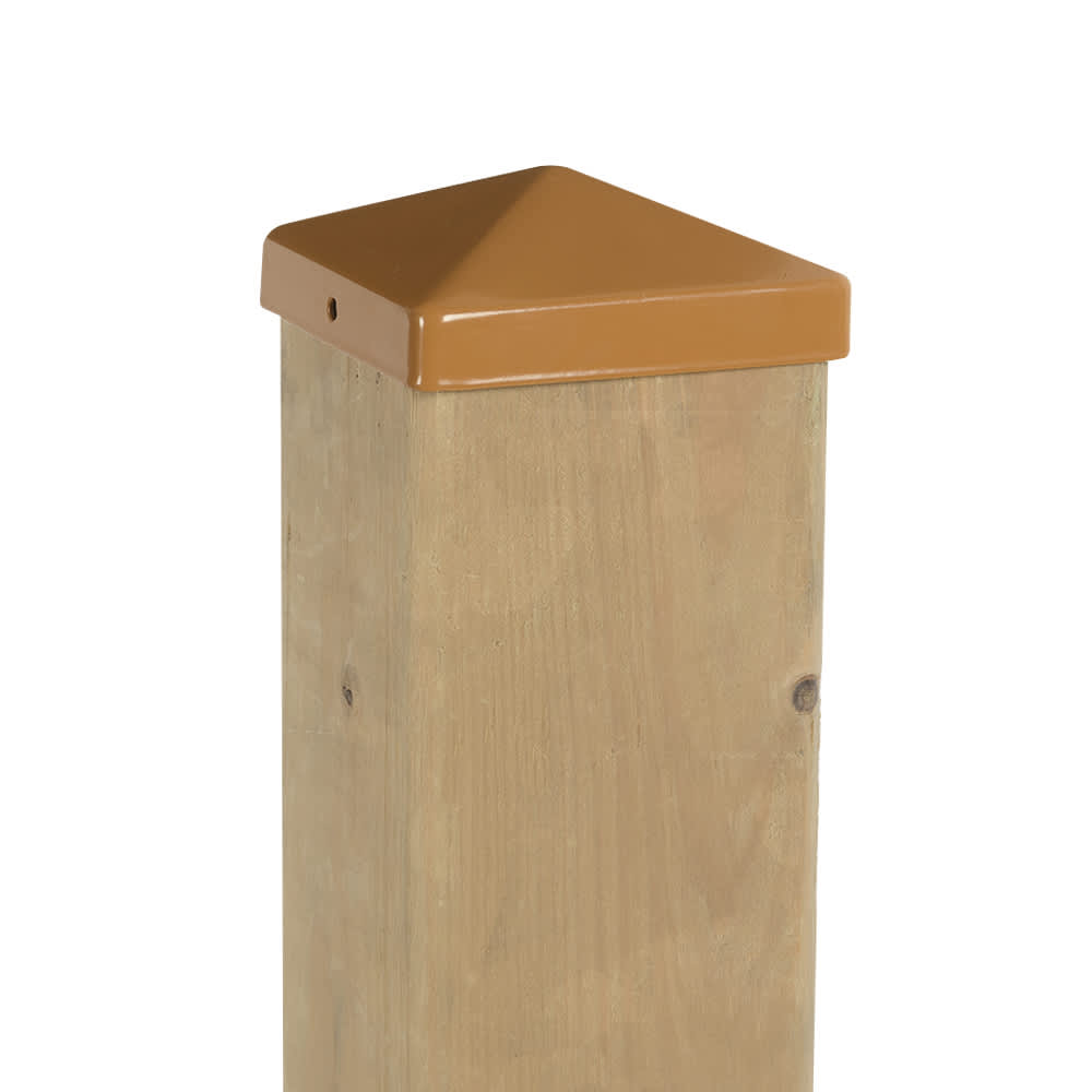 PYLEX Metal Post Cap Cedar 4 in. x 4 in.