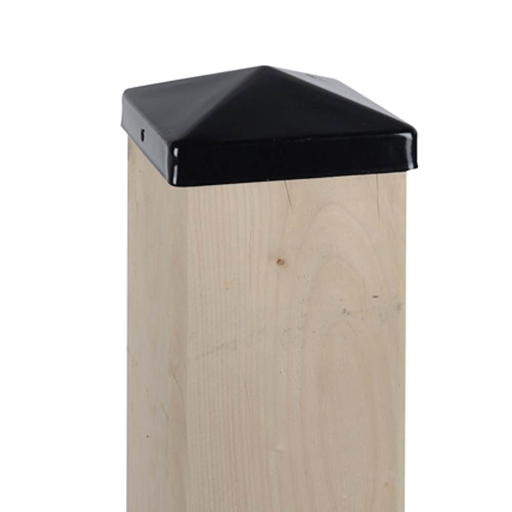 Capuchon métallique pour poteau noir lustré 4 po x 4 po PYLEX