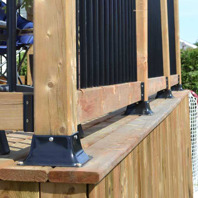 PYLEX Post Base 4 in. x 4 in. Black