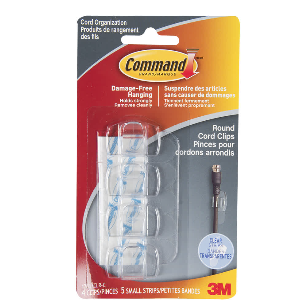 3M Adhesive Wire Clips Small Pkg/4