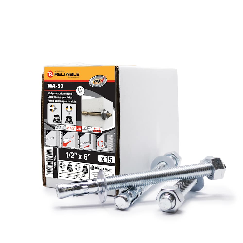 Ancrages pour béton 1/2 po x 6 po Pqt/15