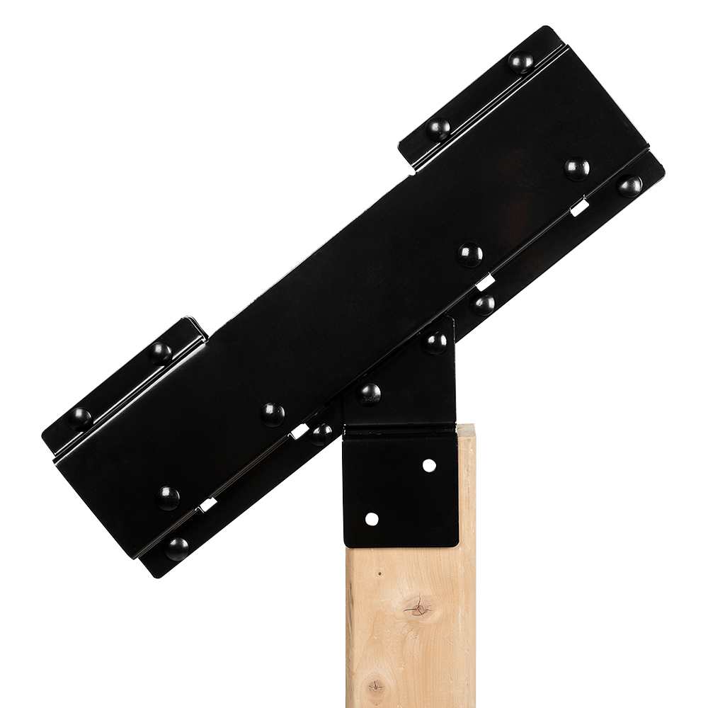 Connecteur pour limon d'escalier en acier noir PYLEX