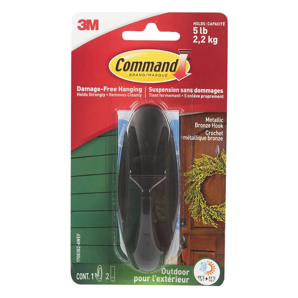 Crochet adhésif métallique bronze 3M