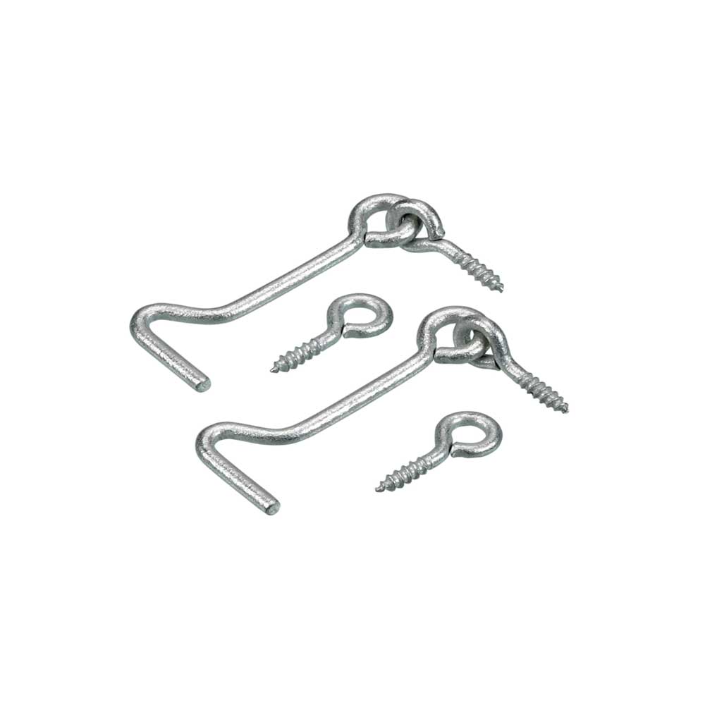 Crochets et anneaux de porte galvanisés 2 1/2 po Pqt/2