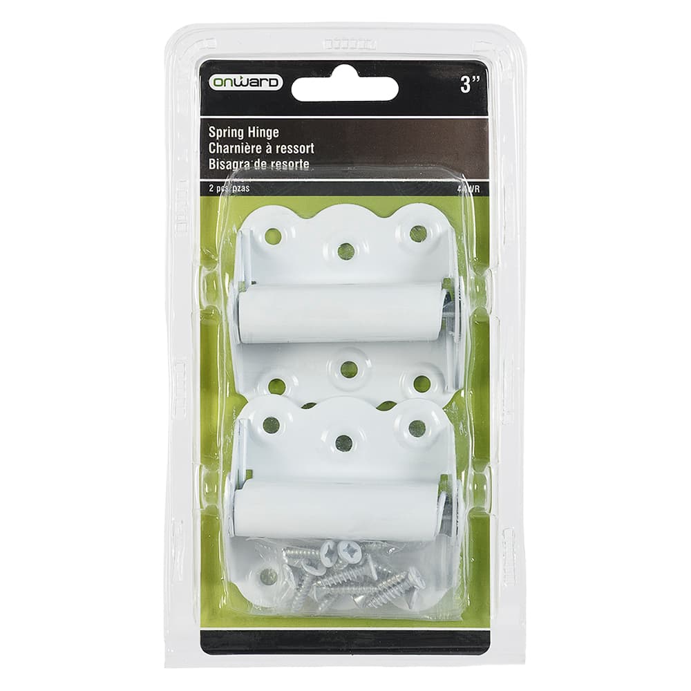 Pentures de porte à ressort blanches  3 po Pqt/2