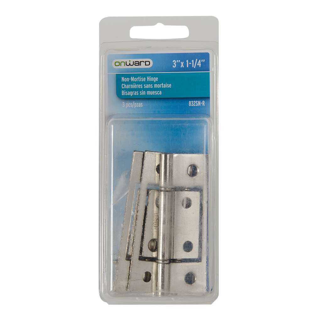 Non-Mortise Hinges, 3 in. Pkg/3 - Canac