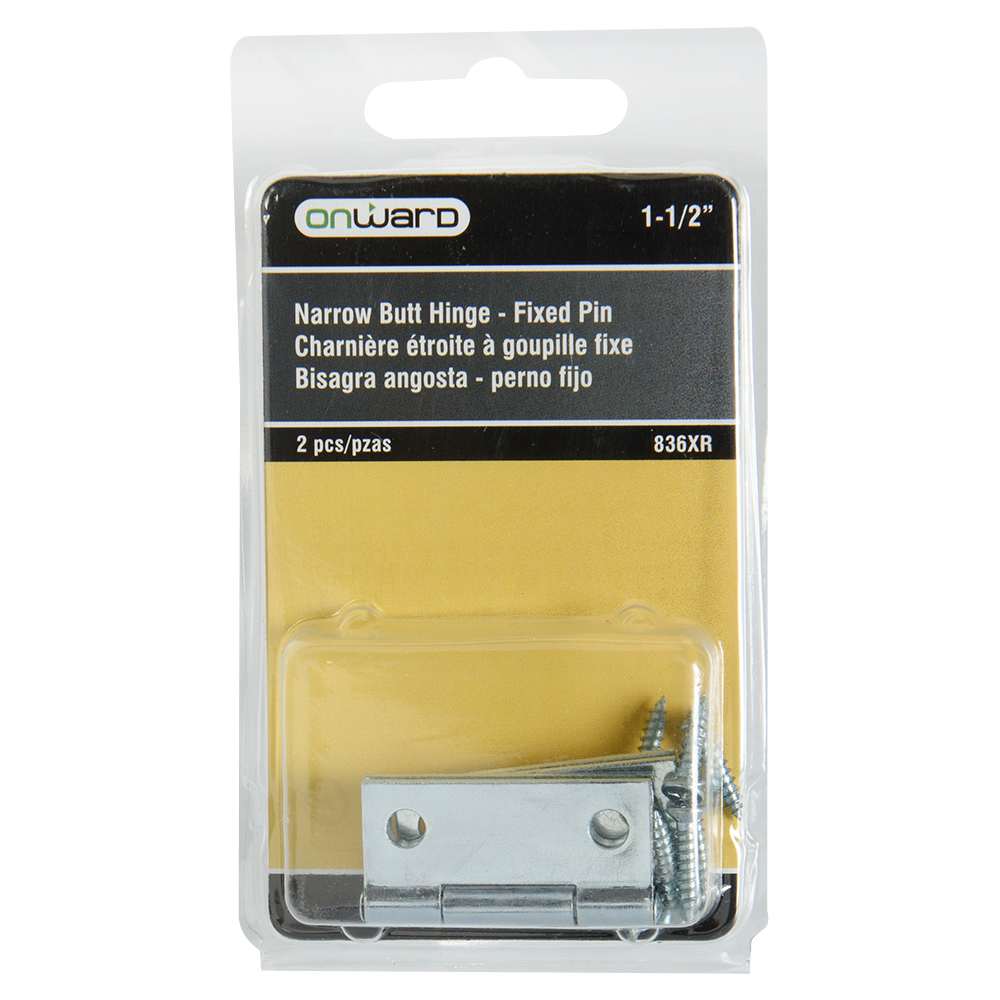 Pentures étroites à mortaiser 1 1/2 po Pqt/2