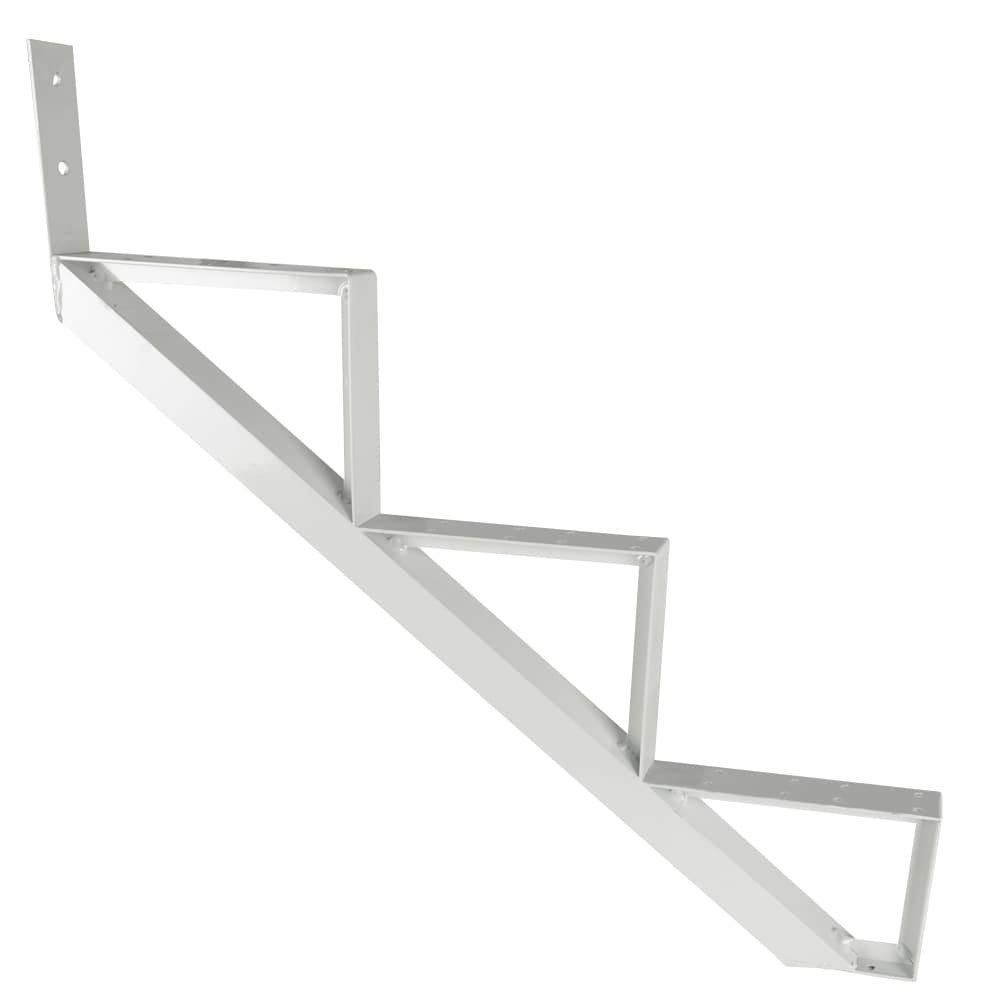 Limon d'escalier en aluminium blanc 3&nbsp;marches Collection 10. PYLEX