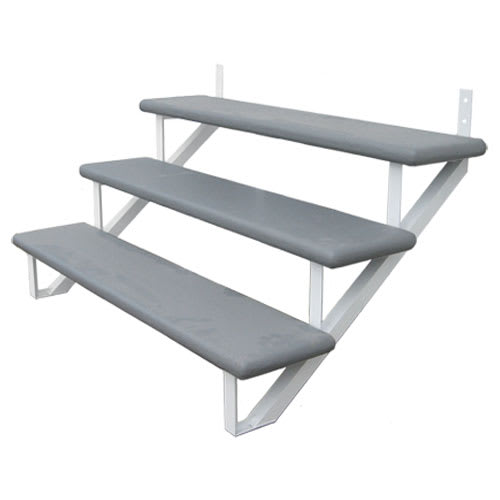 Limon d'escalier en aluminium blanc 3&nbsp;marches Collection 10. PYLEX