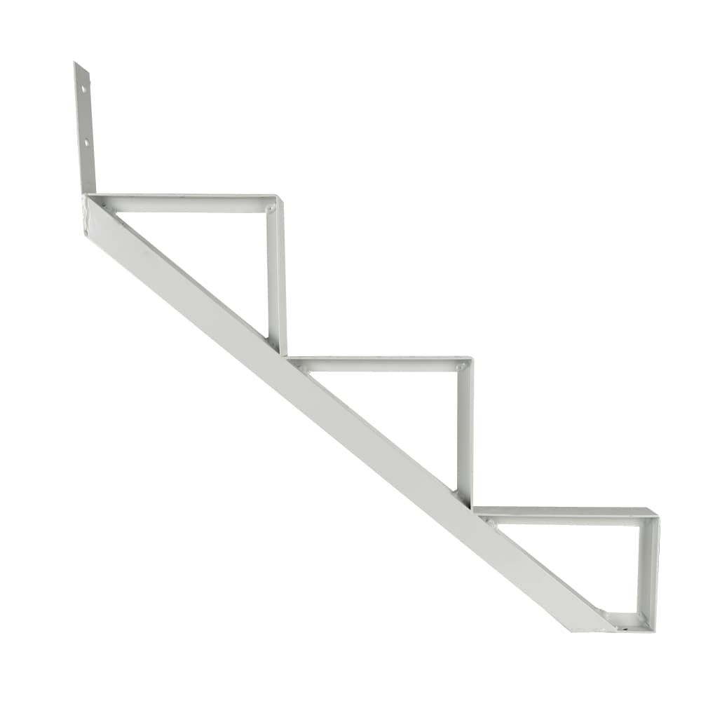 Limon d'escalier en aluminium blanc 3&nbsp;marches Collection 10. PYLEX