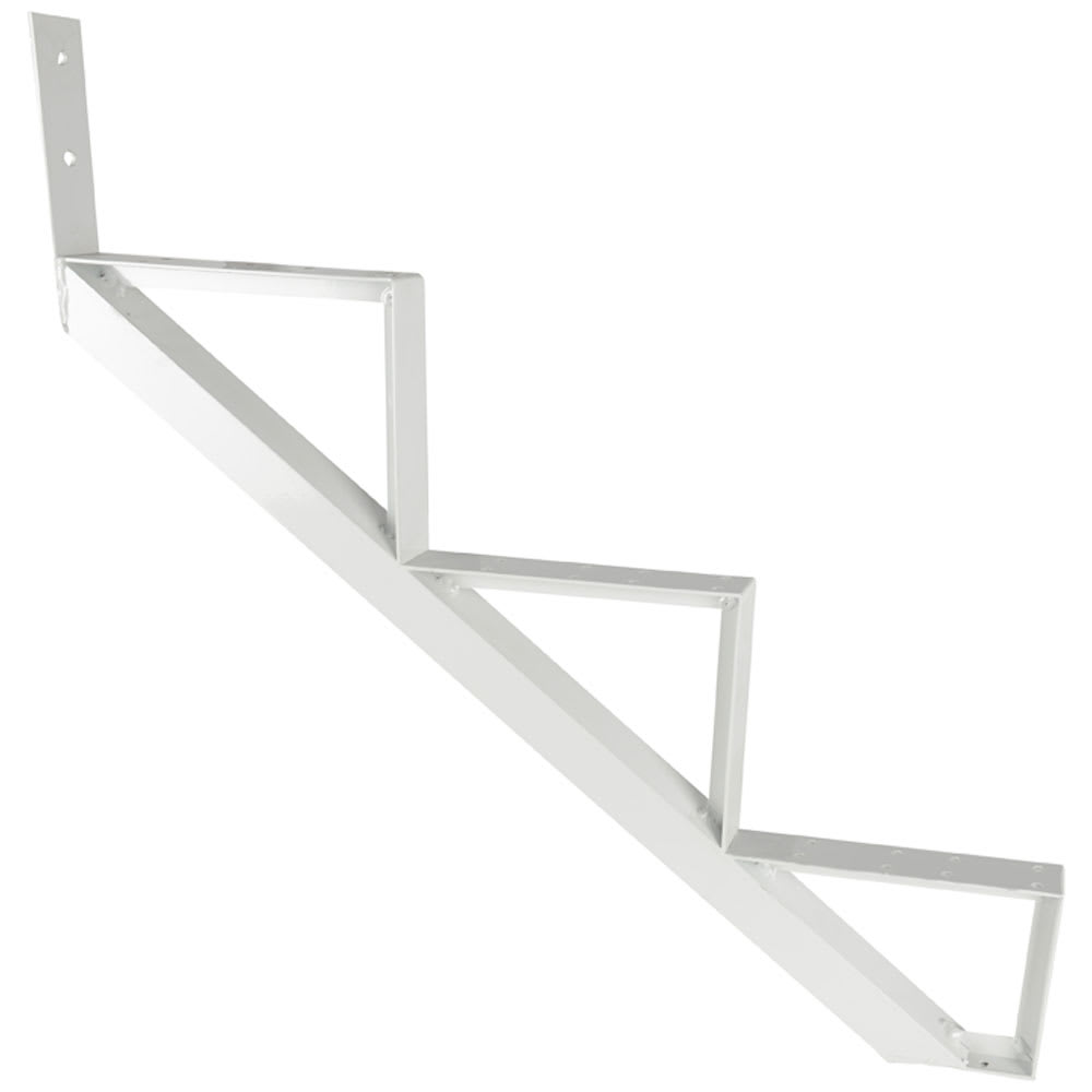 Limon d'escalier en aluminium blanc 3&nbsp;marches Collection 10. PYLEX