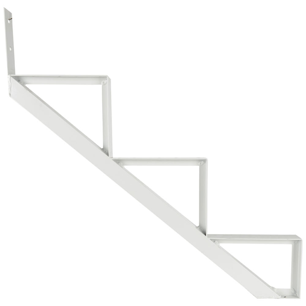 Limon d'escalier en aluminium blanc 3&nbsp;marches Collection 10. PYLEX