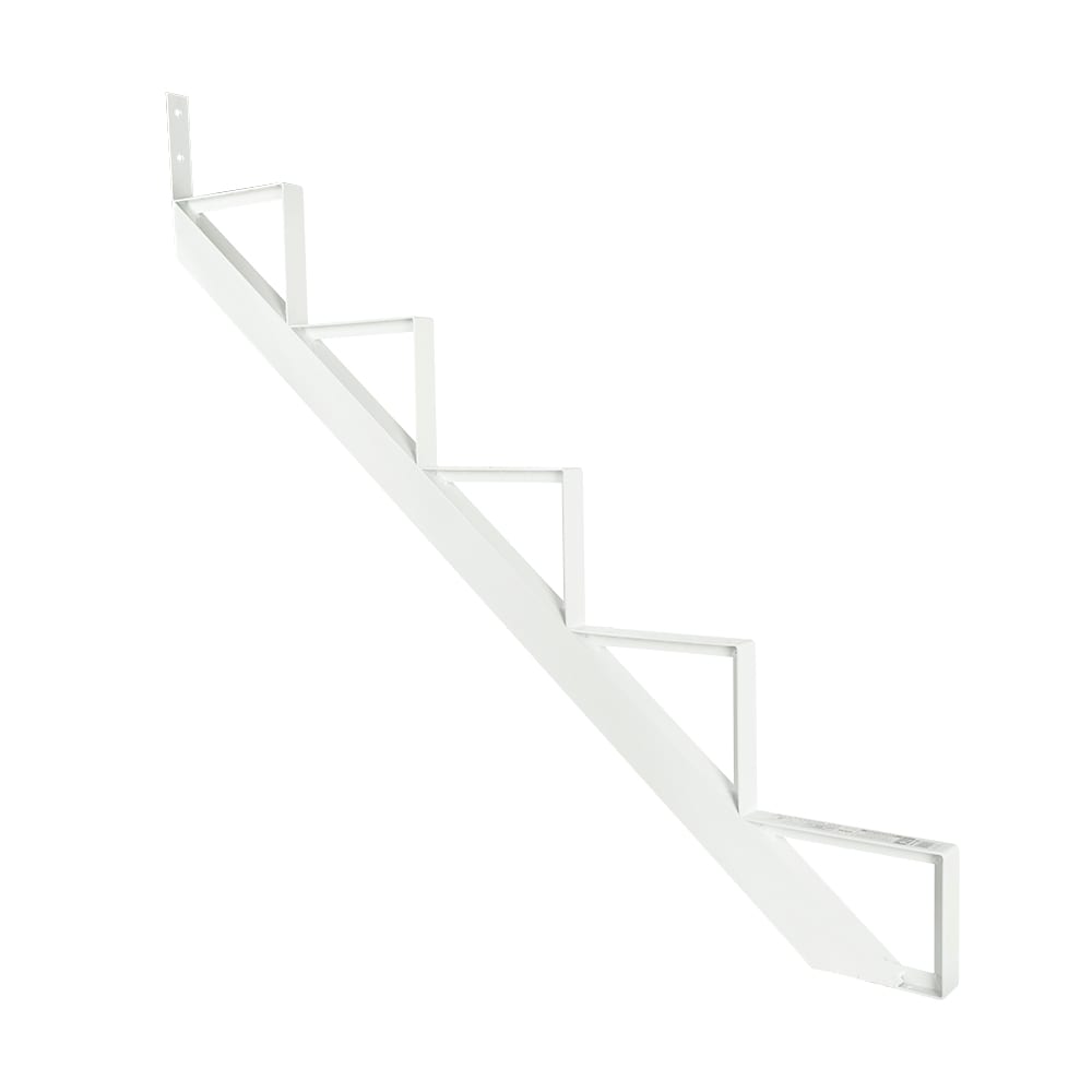 Limon d'escalier en aluminium blanc 5&nbsp;marches Collection 10. PYLEX