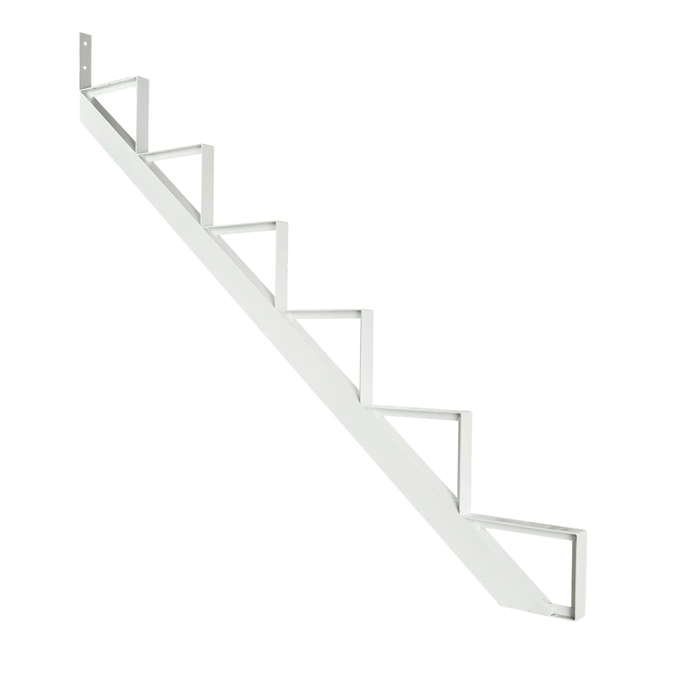Limon d'escalier en aluminium blanc 6&nbsp;marches Collection 10. PYLEX