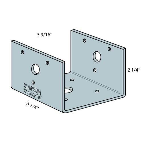 Base en U ZMAX pour poteaux 4 po x 4 po