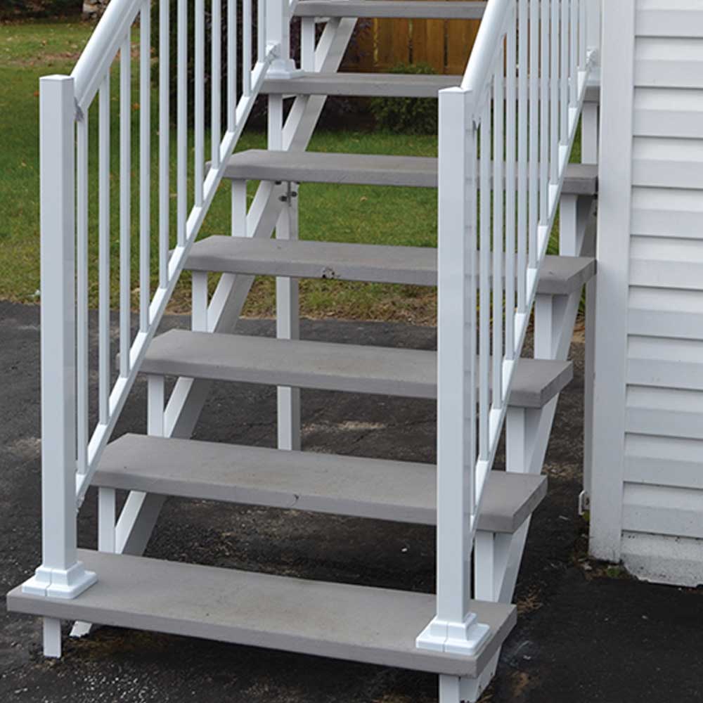 Limon d'escalier en aluminium blanc 8 marches Collection 10. PYLEX