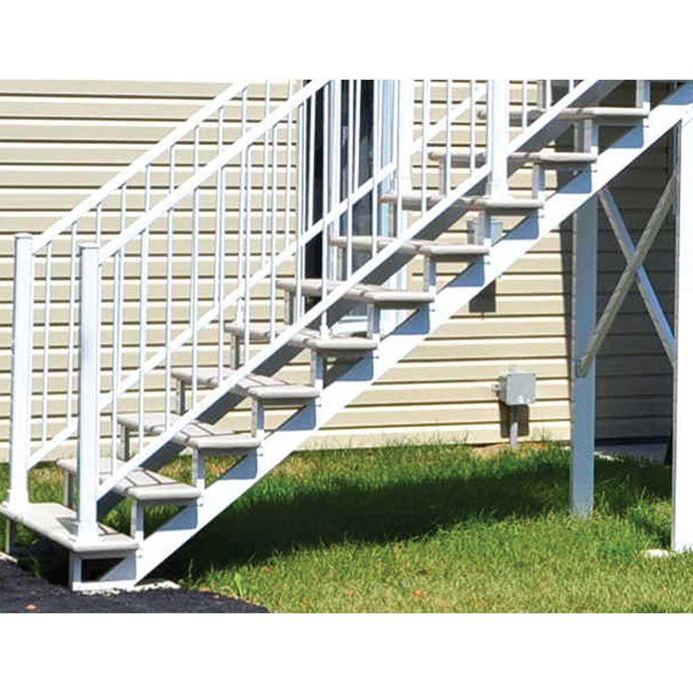 Limon d'escalier en aluminium blanc 11 marches Collection 10. PYLEX