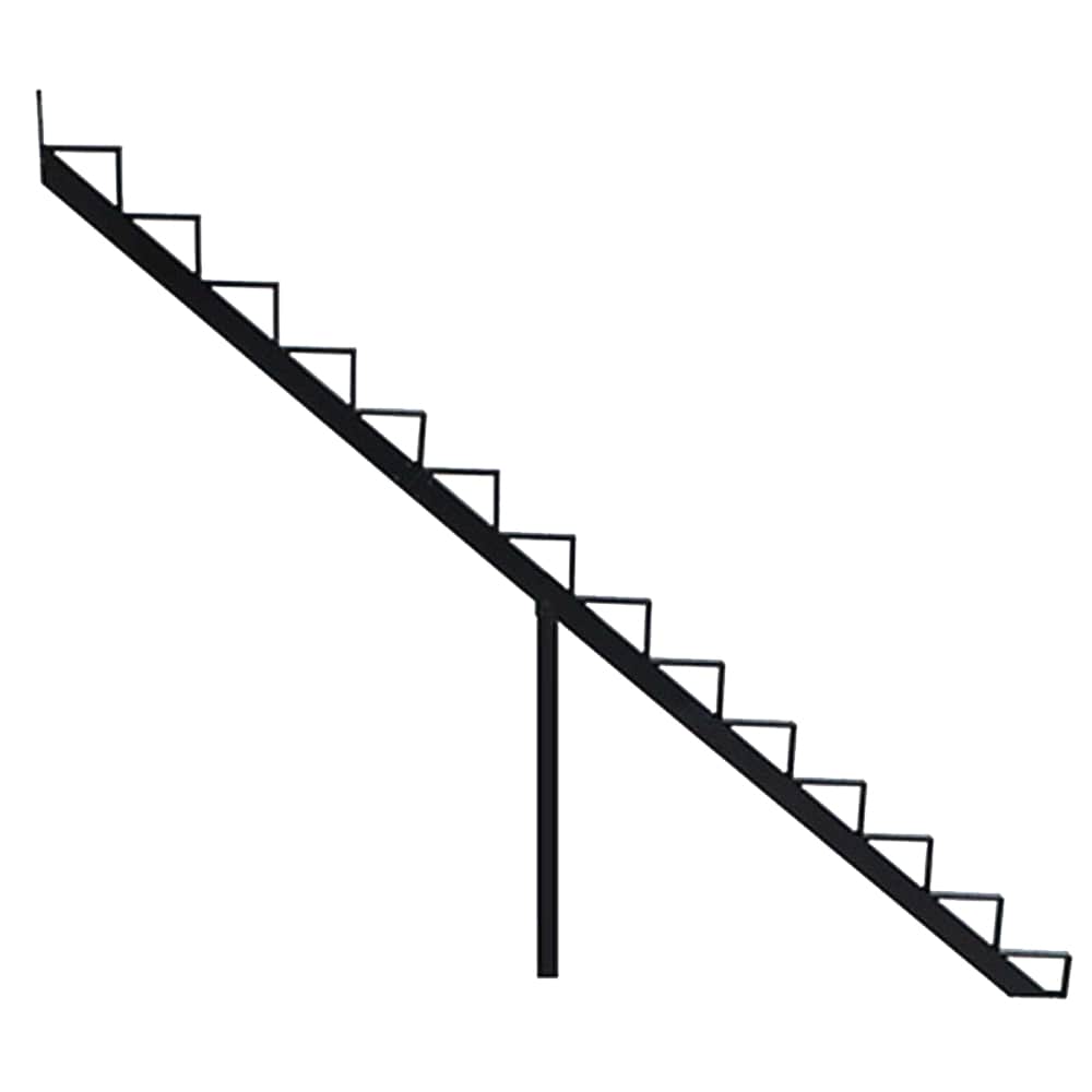 Limon d'escalier en aluminium noir 14&nbsp;marches Collection 10. PYLEX