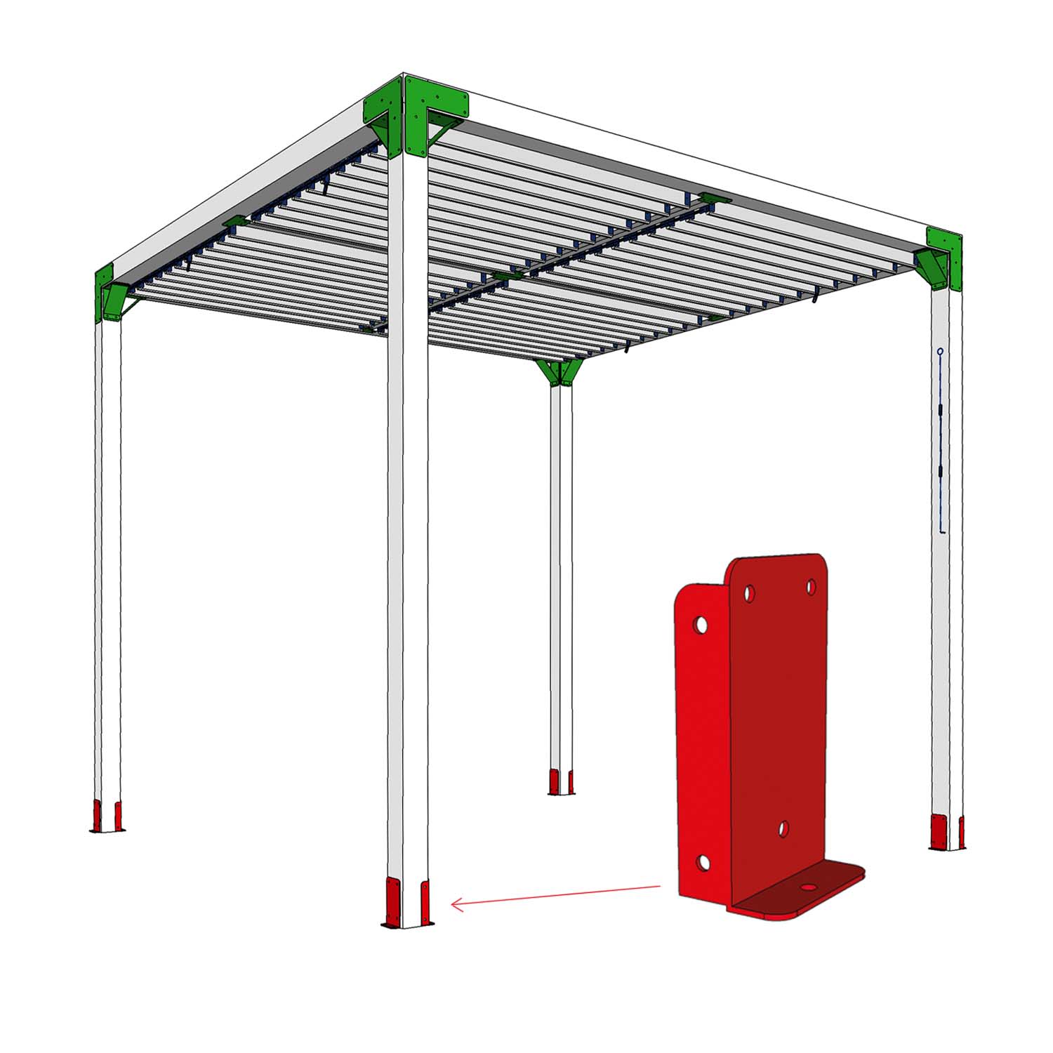 Bases pour pergola Pqt/4 PYLEX