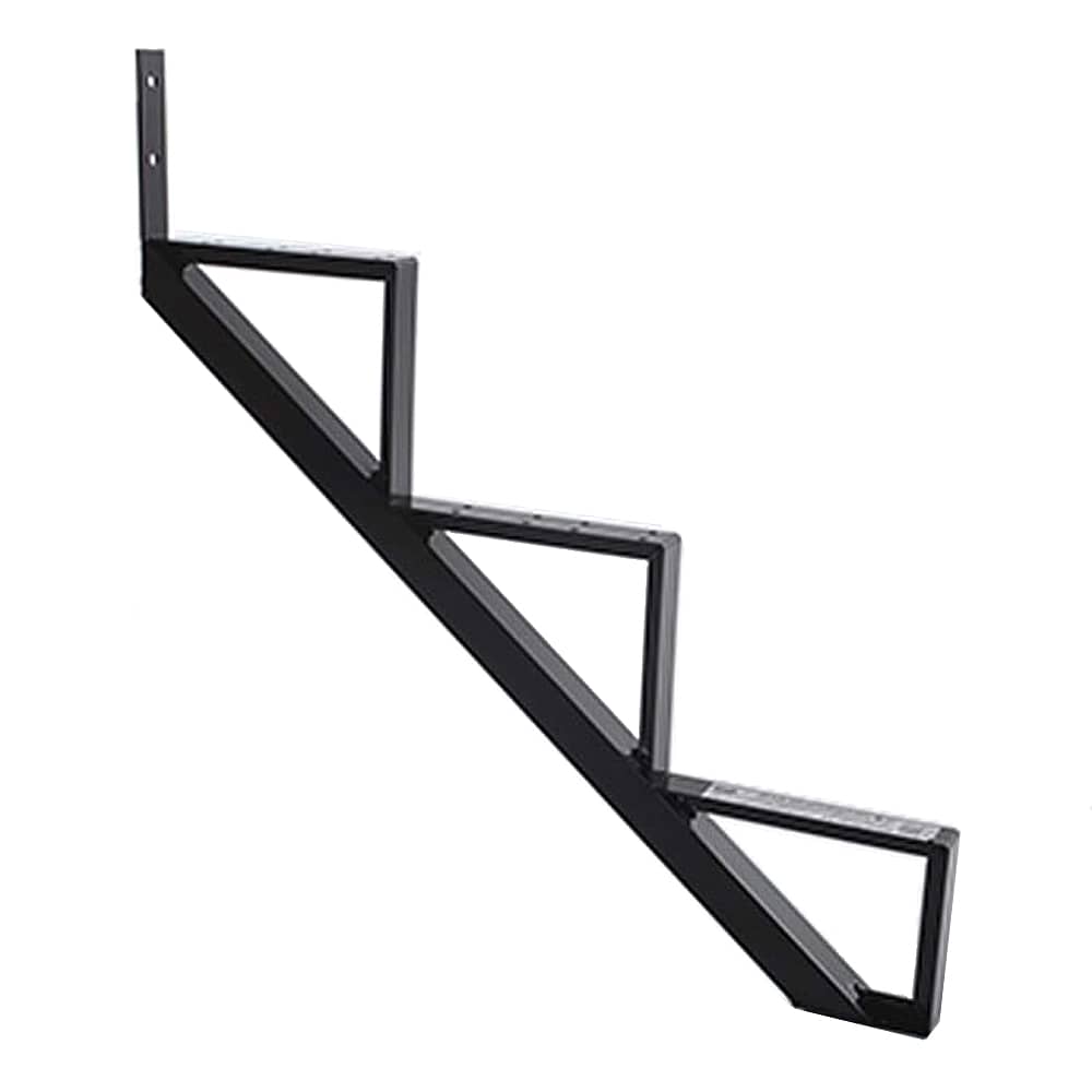Limon d'escalier en aluminium noir 3&nbsp;marches Collection 10. PYLEX