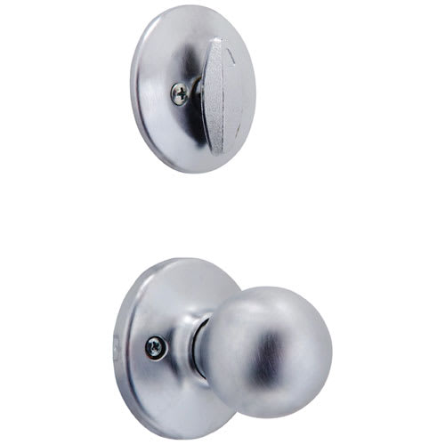 Serrure de porte d'entrée à clé et poignée Kingsway chrome satiné