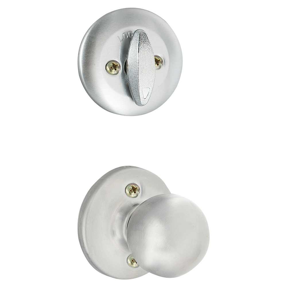 Serrure de porte d'entrée à clé et poignée Kingsway chrome satiné