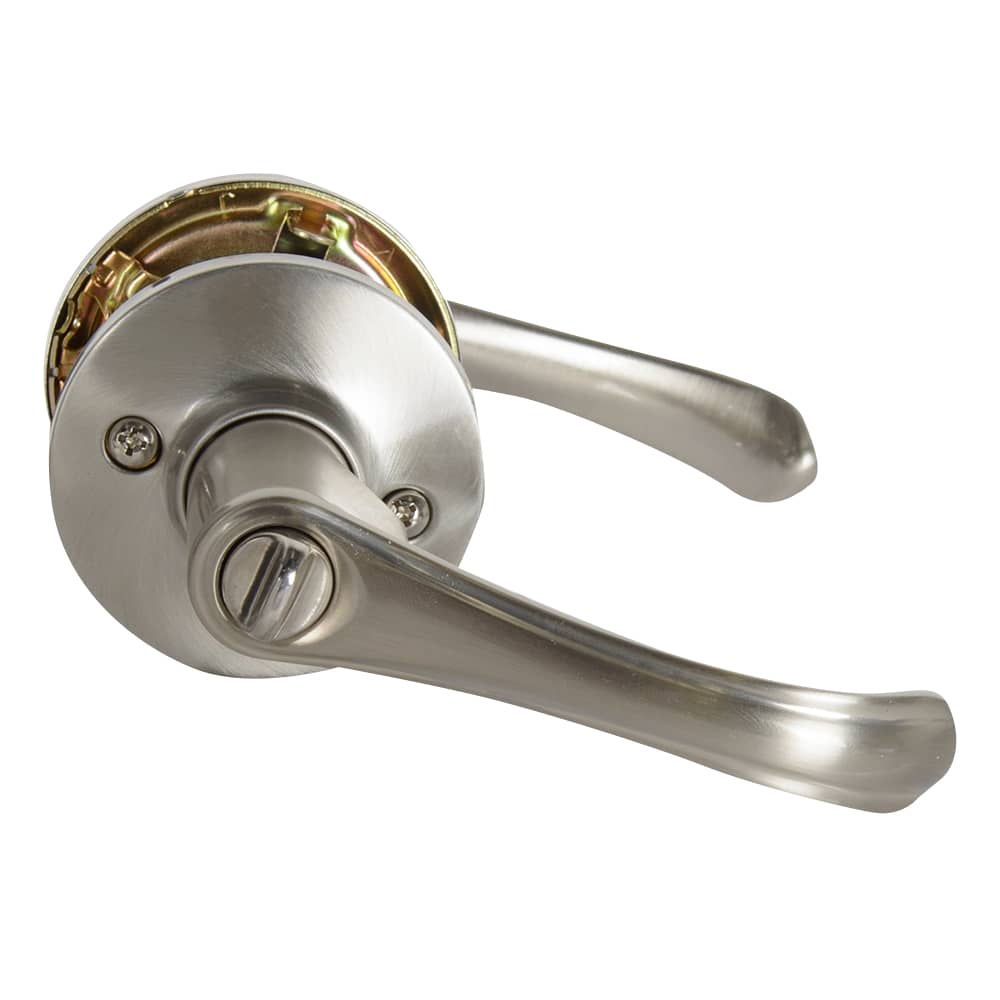 Poignée de porte de salle de bains bec-de-cane  Grapevine nickel satiné