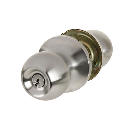 Poignée de porte d'entrée à clé Regina chrome satiné